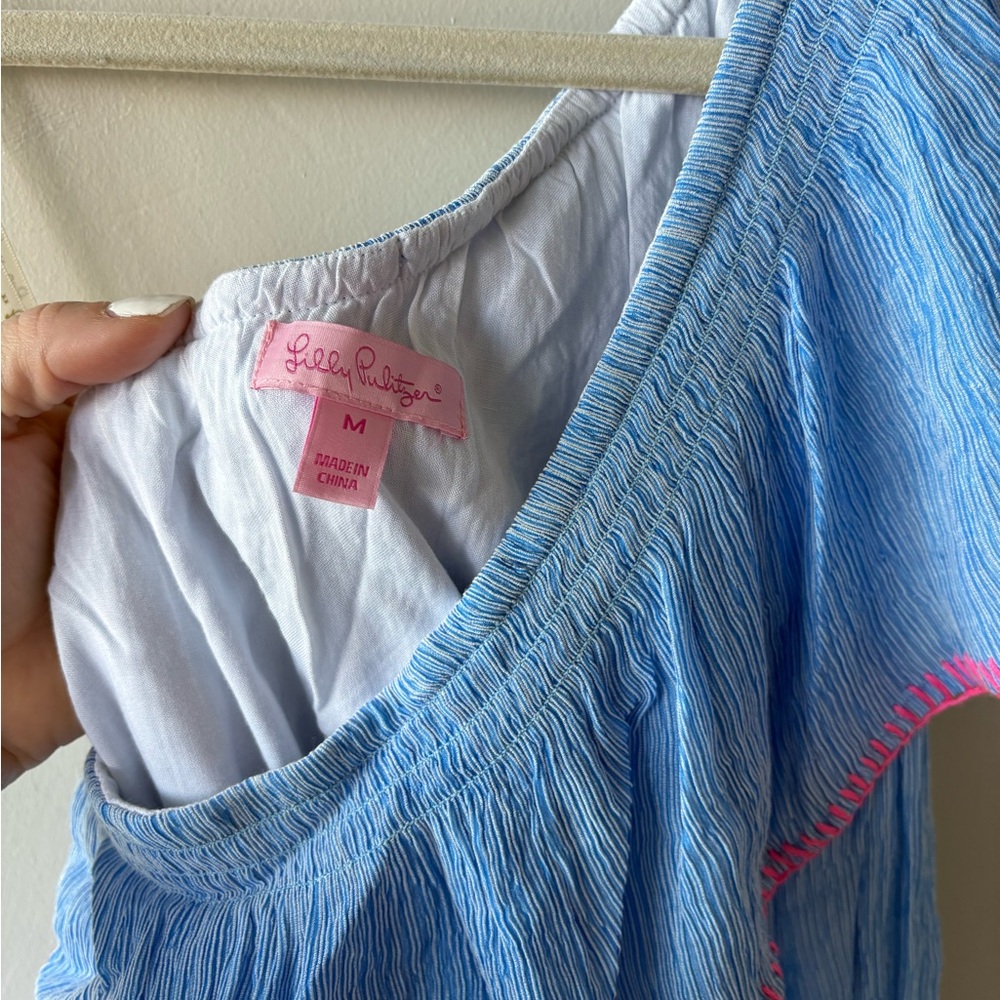 Lilly Pulitzer blue and pink one shoulder dress - Picture 5 of 5